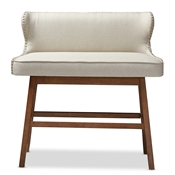 Baxton Studio Gradisca Modern and Contemporary Light Beige Fabric Button-tufted Upholstered Bar Bench Banquette